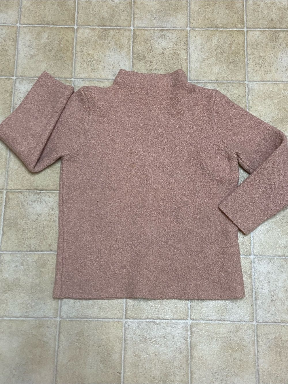 JONES NEW YORK SPORT 42% Wool Cozy Funnel Neck Sweater in Dusty Rose Size M